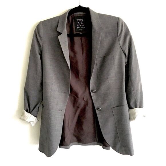 ARITZIA Talula Wool Exeter Boyfriend Blazer Grey 2 - Picture 2 of 8